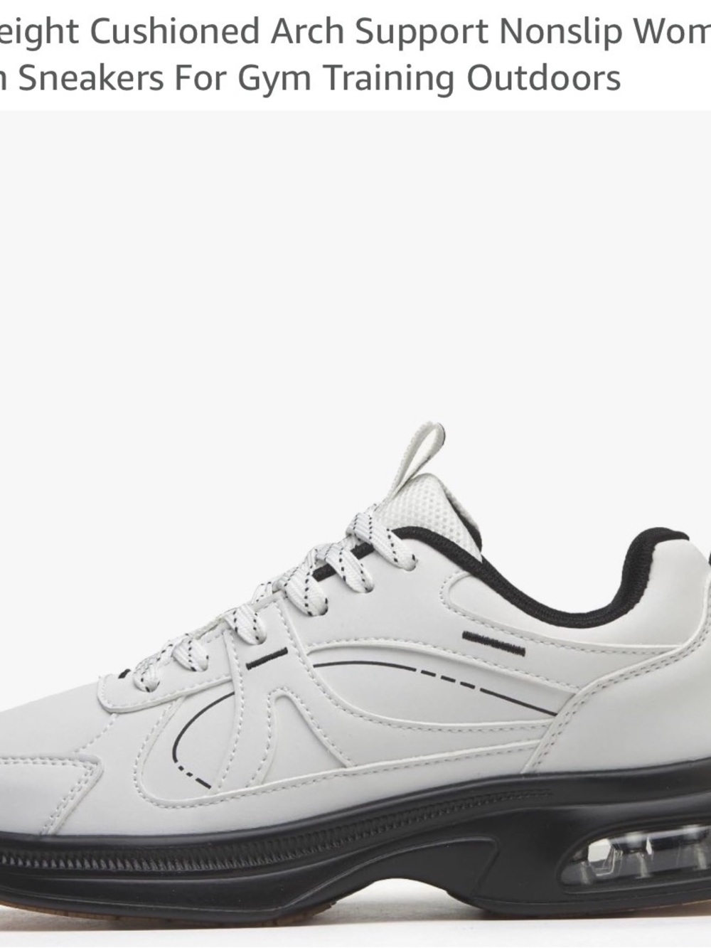 Women's White Athletic Sneakers with Black Accents